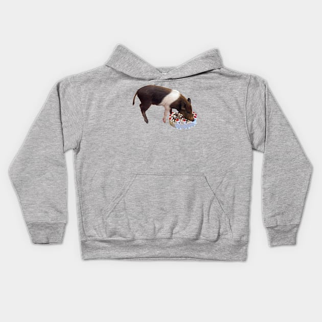 A Little Piglet Birthday Party Kids Hoodie by Euphorichords